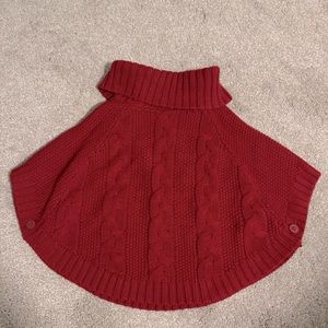Carters cable knit sweater poncho/cape
